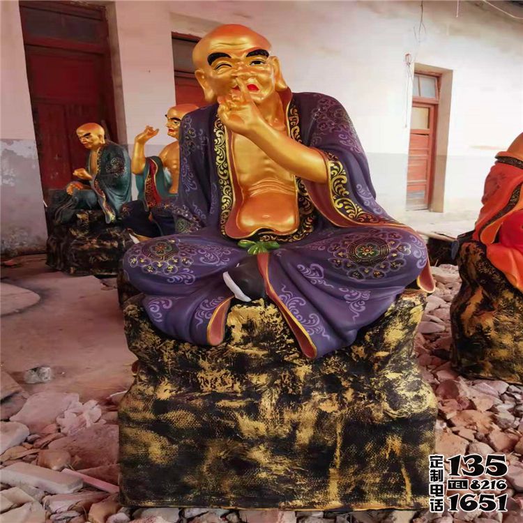 玻璃鋼彩繪景區(qū)寺廟十八羅漢雕塑 玻璃鋼彩繪景區(qū)寺廟十八羅漢雕塑